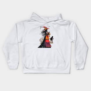 Witch Way Halloween Fantasy Art by Molly Kids Hoodie